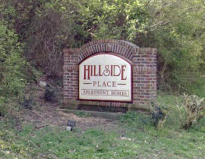 Sign for Hillside Place apartments