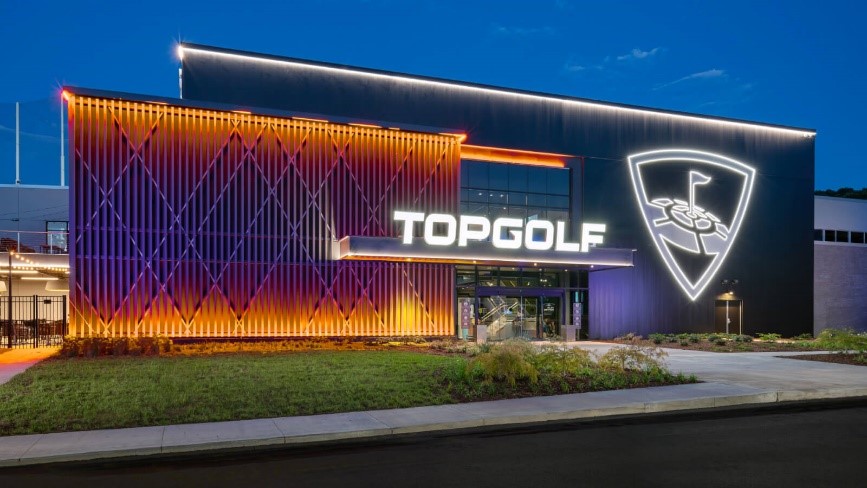A picture of the entrance to Top Golf